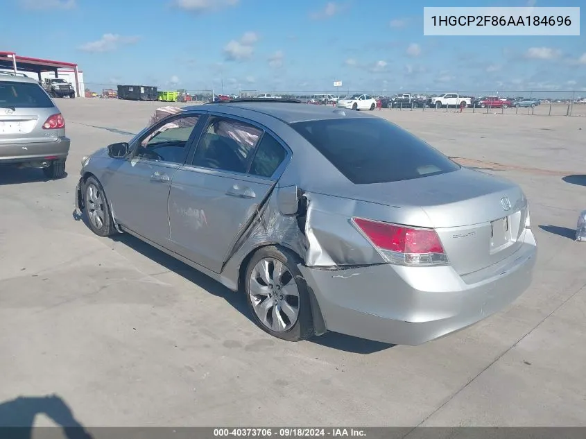 1HGCP2F86AA184696 2010 Honda Accord Exl