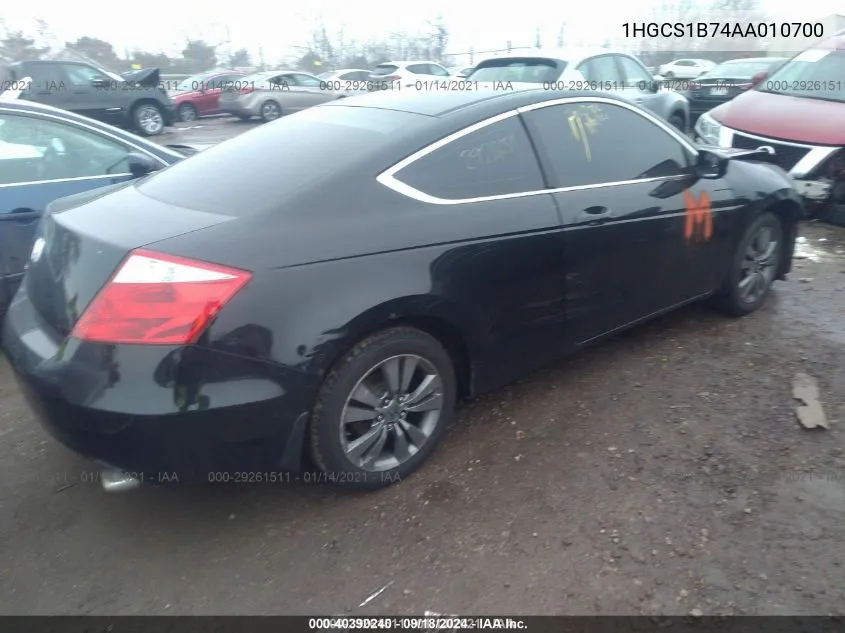 1HGCS1B74AA010700 2010 Honda Accord 2.4 Ex