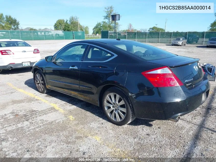 2010 Honda Accord 3.5 Ex-L VIN: 1HGCS2B85AA000014 Lot: 40437726