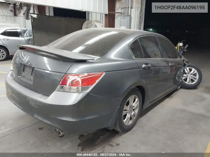 2010 Honda Accord Lxp VIN: 1HGCP2F48AA096195 Lot: 40440152