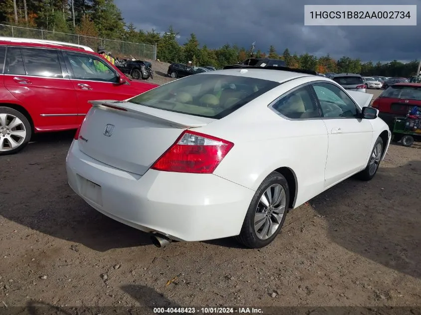 2010 Honda Accord 2.4 Ex-L VIN: 1HGCS1B82AA002734 Lot: 40448423