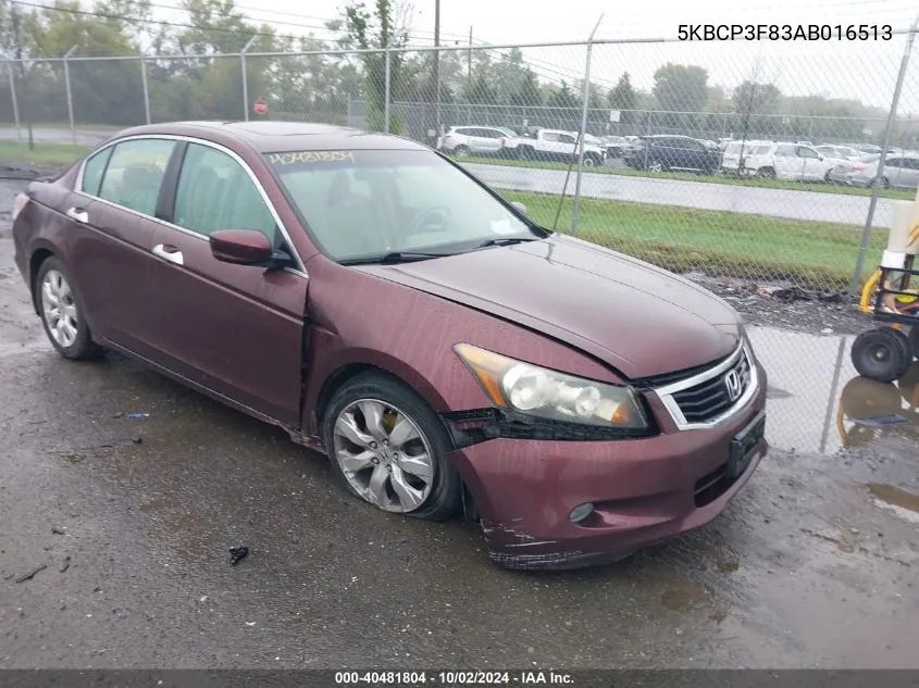 2010 Honda Accord 3.5 Ex-L VIN: 5KBCP3F83AB016513 Lot: 40481804