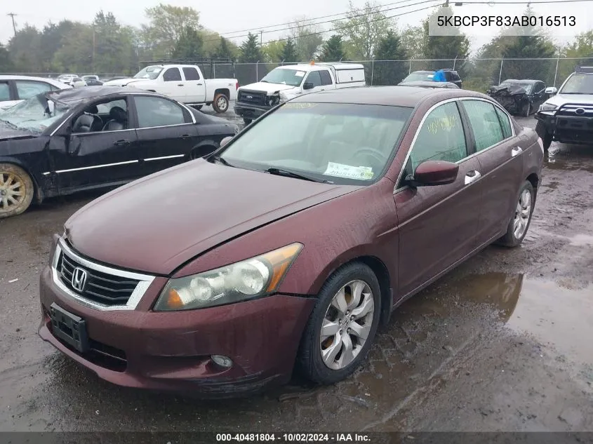 2010 Honda Accord 3.5 Ex-L VIN: 5KBCP3F83AB016513 Lot: 40481804