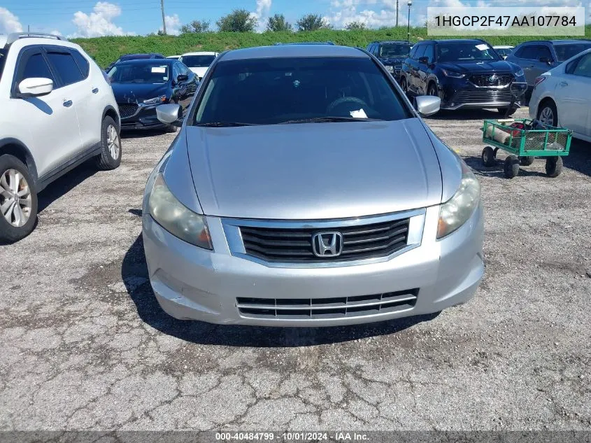 2010 Honda Accord 2.4 Lx-P VIN: 1HGCP2F47AA107784 Lot: 40484799