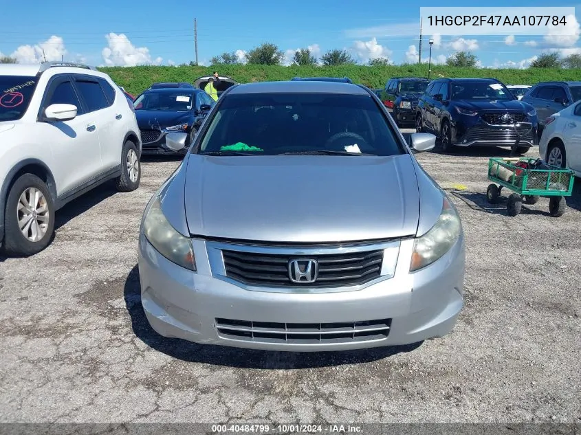 2010 Honda Accord 2.4 Lx-P VIN: 1HGCP2F47AA107784 Lot: 40484799