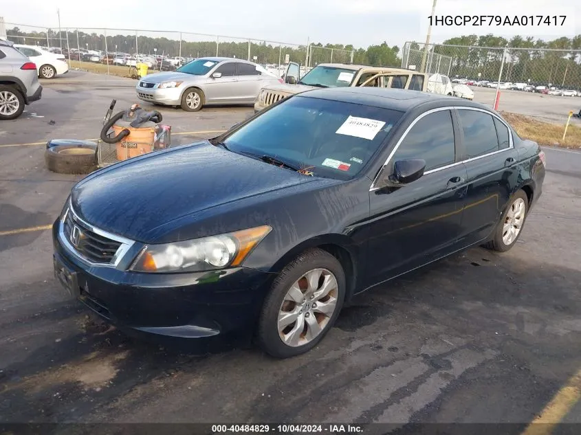 2010 Honda Accord 2.4 Ex VIN: 1HGCP2F79AA017417 Lot: 40484829