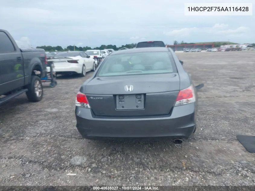 2010 Honda Accord Sdn Ex VIN: 1HGCP2F75AA116428 Lot: 40535327