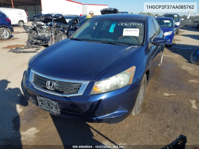 2010 Honda Accord Lx VIN: 1HGCP2F37AA085762 Lot: 40649544