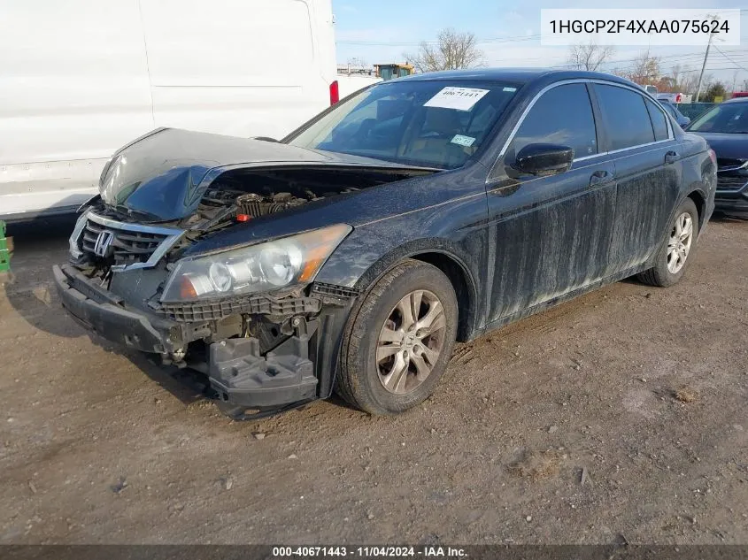 2010 Honda Accord Lxp VIN: 1HGCP2F4XAA075624 Lot: 40671443