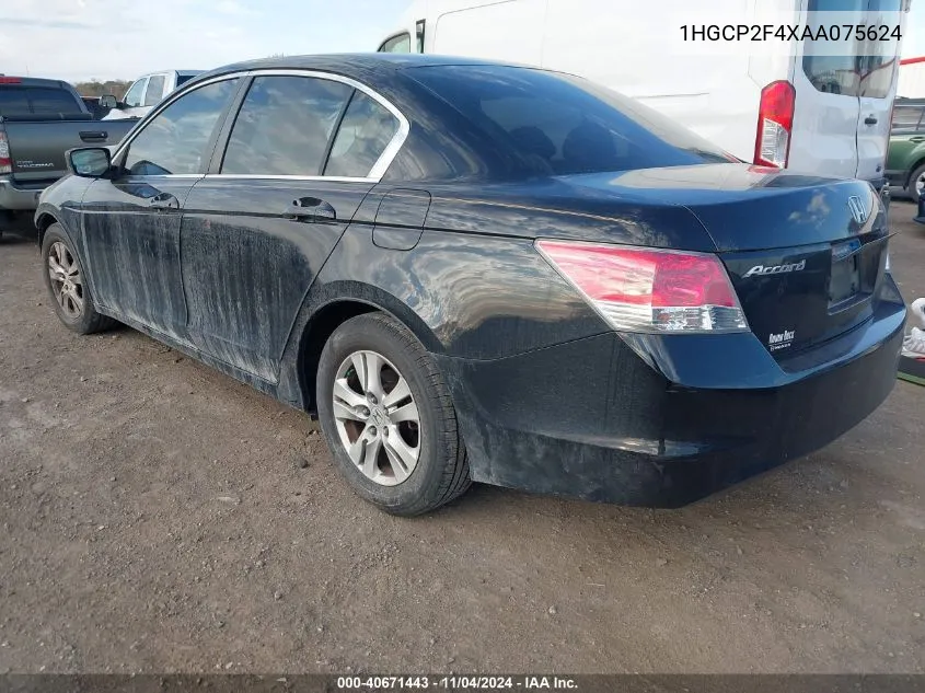 2010 Honda Accord Lxp VIN: 1HGCP2F4XAA075624 Lot: 40671443