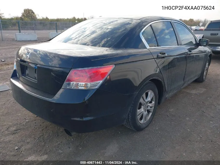 2010 Honda Accord Lxp VIN: 1HGCP2F4XAA075624 Lot: 40671443