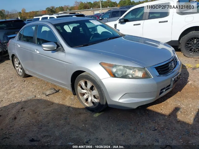 2010 Honda Accord 2.4 Ex VIN: 1HGCP2F78AA121803 Lot: 40673905