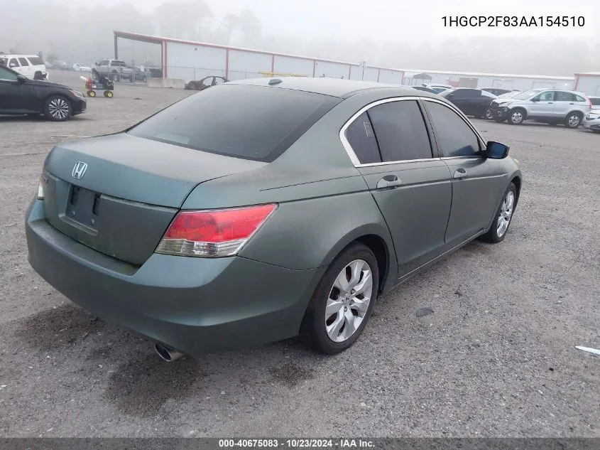 1HGCP2F83AA154510 2010 Honda Accord 2.4 Ex-L