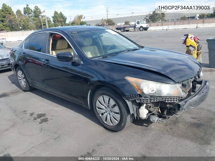 1HGCP2F34AA139003 2010 Honda Accord 2.4 Lx