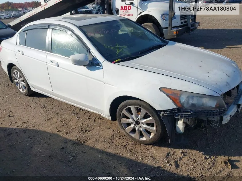 2010 Honda Accord 2.4 Ex VIN: 1HGCP2F78AA180804 Lot: 40690200