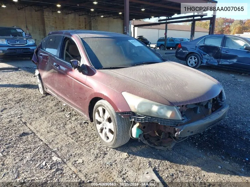 2010 Honda Accord 2.4 Ex-L VIN: 1HGCP2F88AA007065 Lot: 40690663