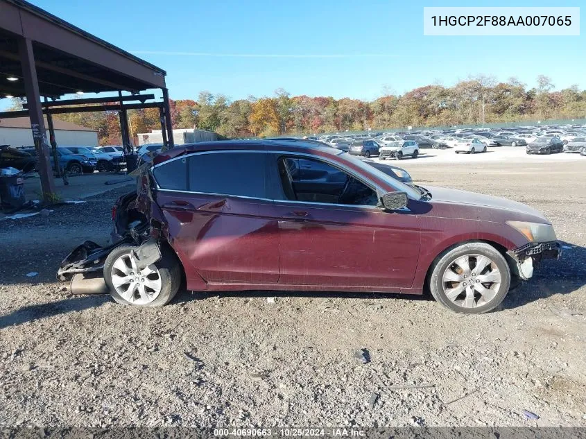 2010 Honda Accord 2.4 Ex-L VIN: 1HGCP2F88AA007065 Lot: 40690663