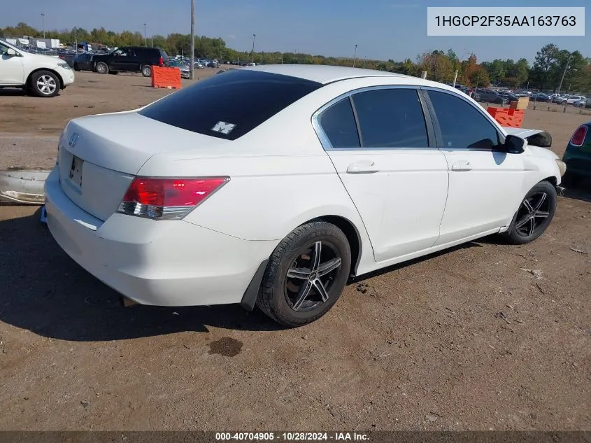 2010 Honda Accord 2.4 Lx VIN: 1HGCP2F35AA163763 Lot: 40704905