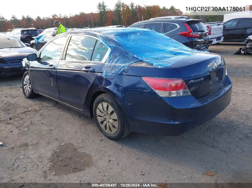 2010 Honda Accord 2.4 Lx VIN: 1HGCP2F30AA175061 Lot: 40706497