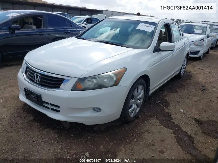 2010 Honda Accord 3.5 Ex-L VIN: 1HGCP3F82AA001414 Lot: 40706807