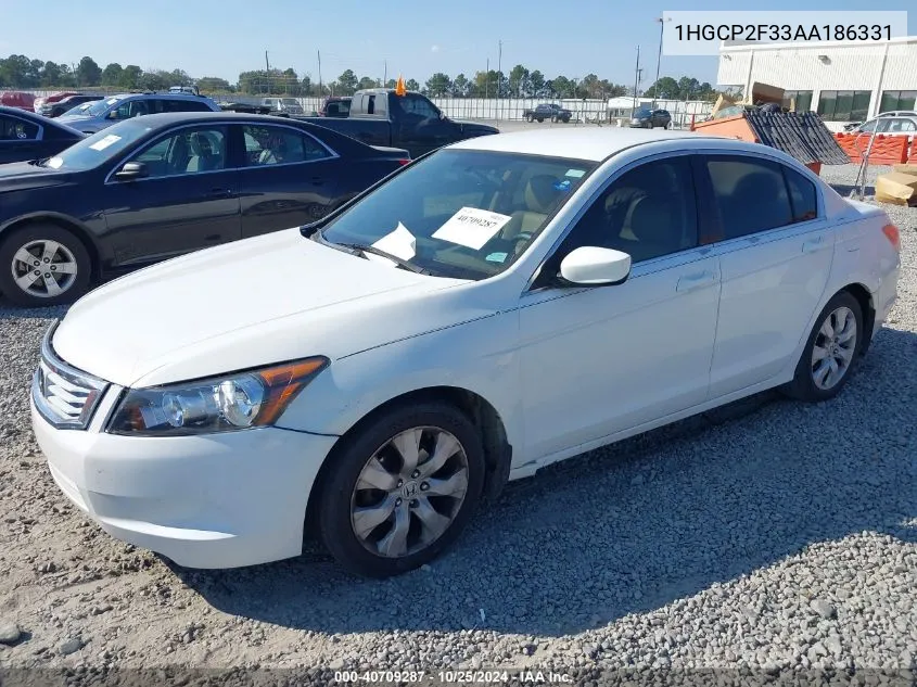 2010 Honda Accord 2.4 Lx VIN: 1HGCP2F33AA186331 Lot: 40709287