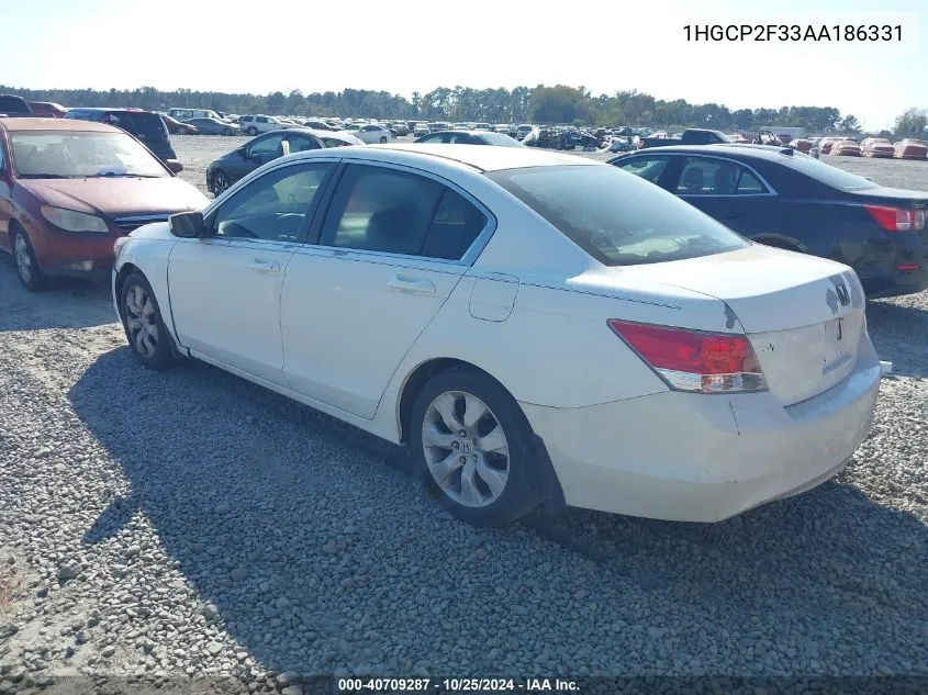 2010 Honda Accord 2.4 Lx VIN: 1HGCP2F33AA186331 Lot: 40709287