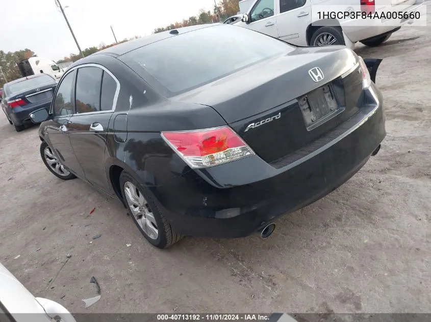 2010 Honda Accord 3.5 Ex-L VIN: 1HGCP3F84AA005660 Lot: 40713192