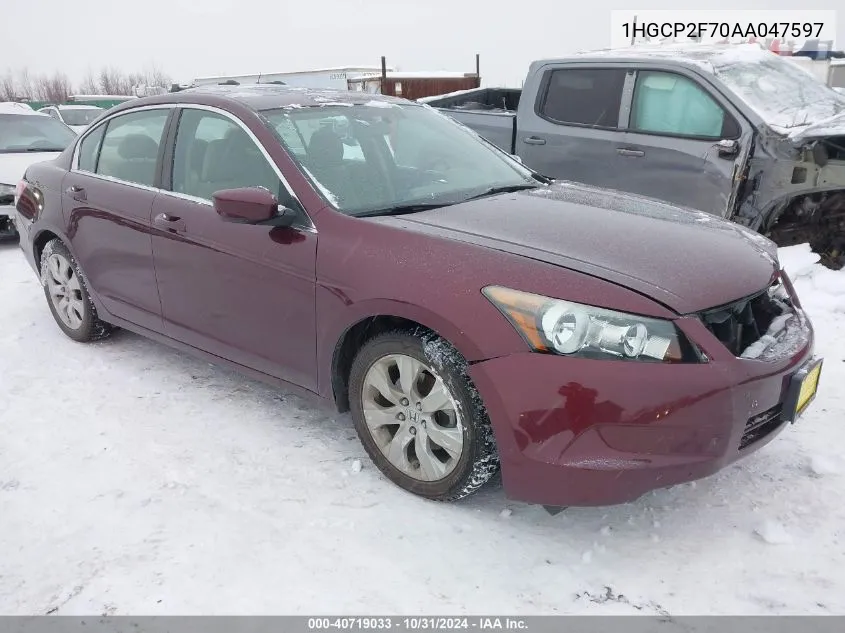 2010 Honda Accord Ex VIN: 1HGCP2F70AA047597 Lot: 40719033