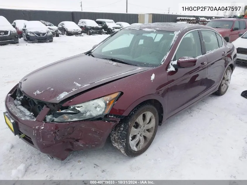 2010 Honda Accord Ex VIN: 1HGCP2F70AA047597 Lot: 40719033