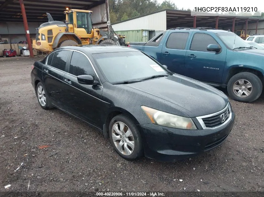 2010 Honda Accord 2.4 Ex-L VIN: 1HGCP2F83AA119210 Lot: 40720906