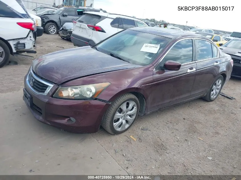 2010 Honda Accord 3.5 Ex-L VIN: 5KBCP3F88AB015017 Lot: 40725950