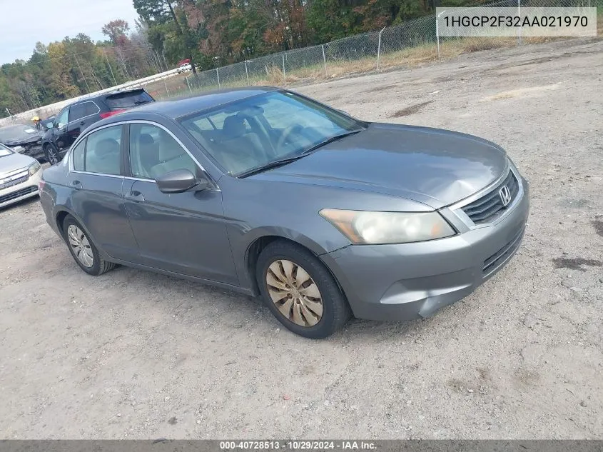 2010 Honda Accord 2.4 Lx VIN: 1HGCP2F32AA021970 Lot: 40728513