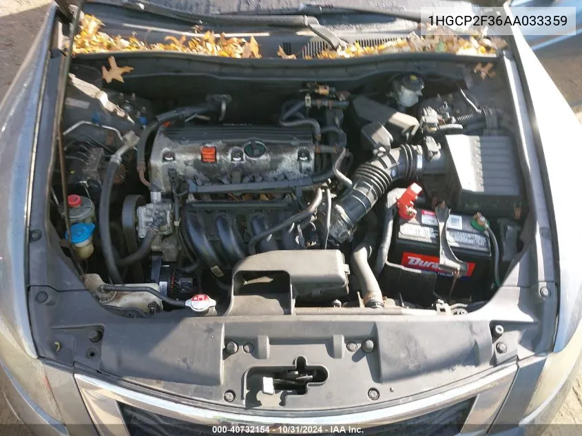 1HGCP2F36AA033359 2010 Honda Accord 2.4 Lx