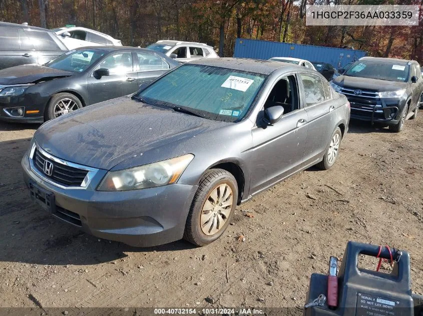 1HGCP2F36AA033359 2010 Honda Accord 2.4 Lx