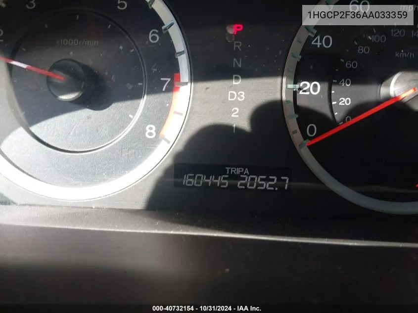 1HGCP2F36AA033359 2010 Honda Accord 2.4 Lx