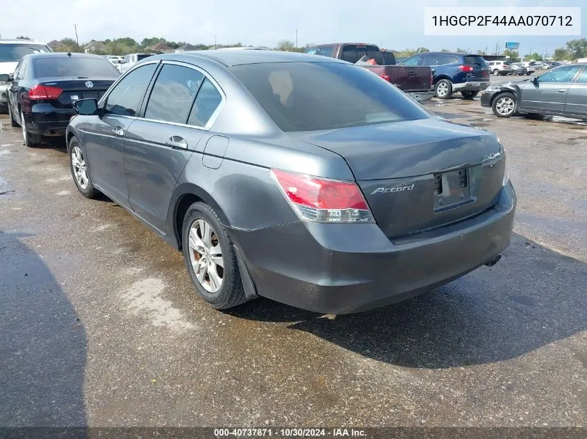 2010 Honda Accord 2.4 Lx-P VIN: 1HGCP2F44AA070712 Lot: 40737871