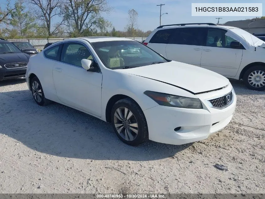 2010 Honda Accord 2.4 Ex-L VIN: 1HGCS1B83AA021583 Lot: 40740953