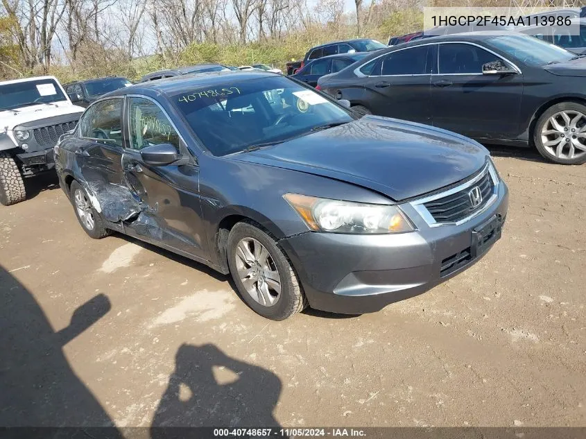 2010 Honda Accord 2.4 Lx-P VIN: 1HGCP2F45AA113986 Lot: 40748657