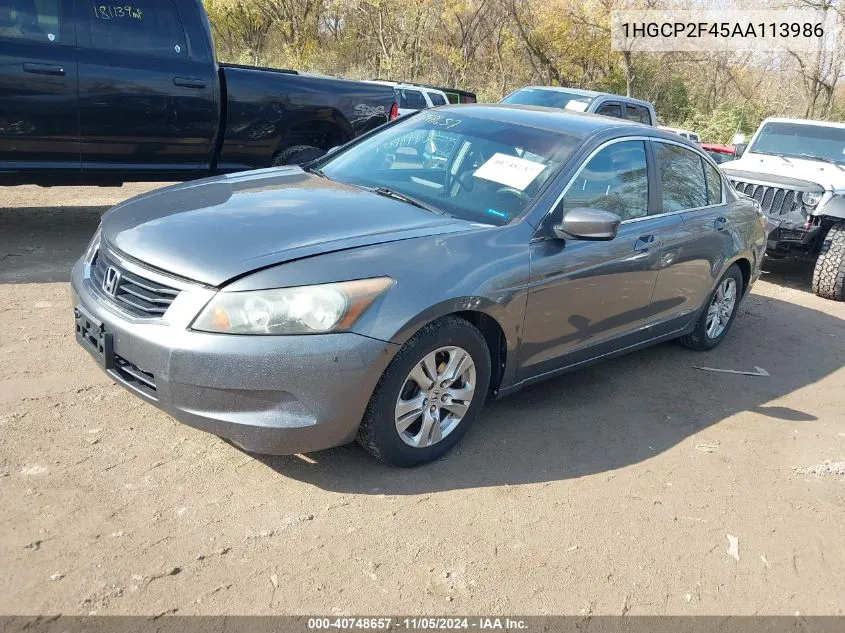 2010 Honda Accord 2.4 Lx-P VIN: 1HGCP2F45AA113986 Lot: 40748657