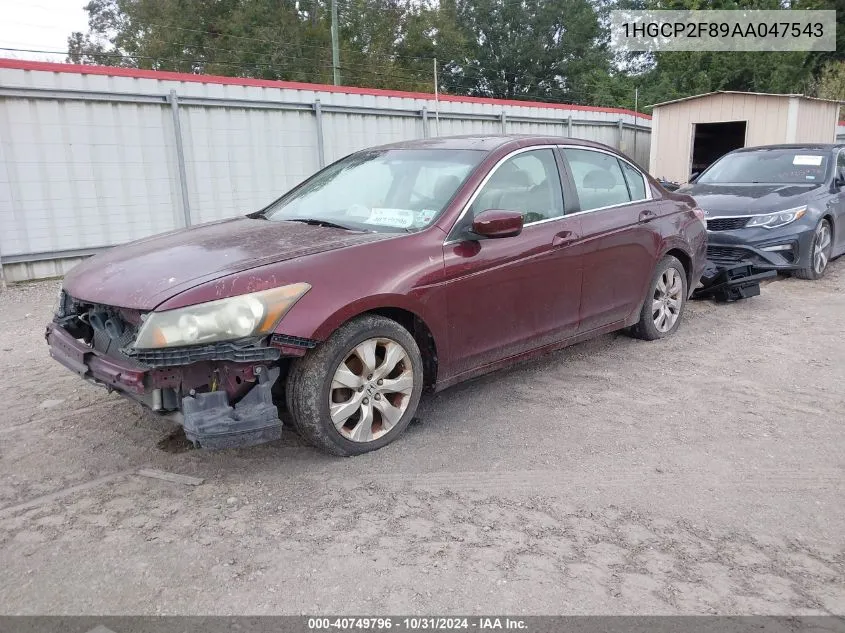 2010 Honda Accord Sdn 2.4 Ex-L/Ex-L VIN: 1HGCP2F89AA047543 Lot: 40749796