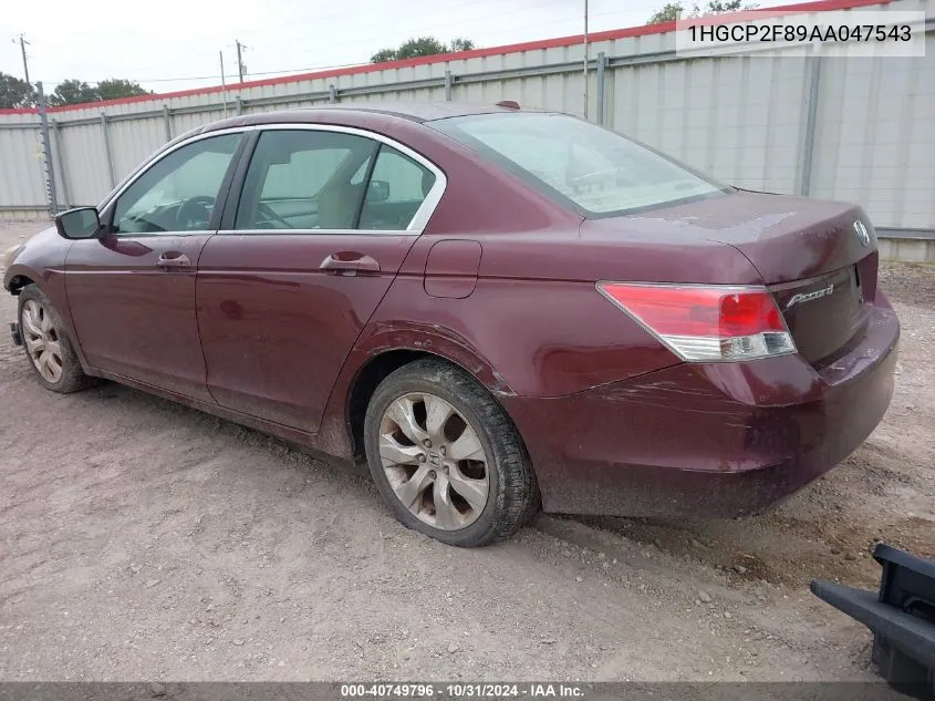 2010 Honda Accord Sdn 2.4 Ex-L/Ex-L VIN: 1HGCP2F89AA047543 Lot: 40749796