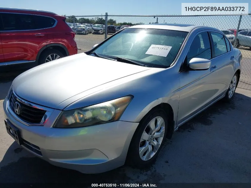 2010 Honda Accord Sdn 2.4 Ex-L/Ex-L VIN: 1HGCP2F89AA033772 Lot: 40753510