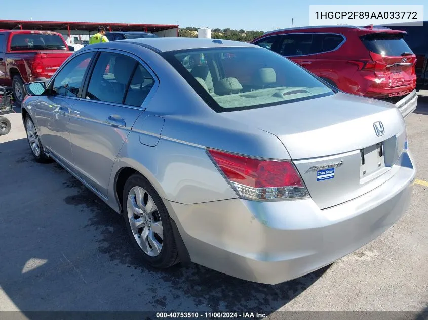 2010 Honda Accord Sdn 2.4 Ex-L/Ex-L VIN: 1HGCP2F89AA033772 Lot: 40753510