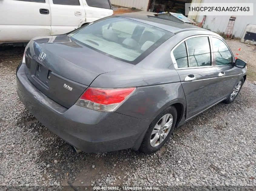 1HGCP2F43AA027463 2010 Honda Accord 2.4 Lx-P