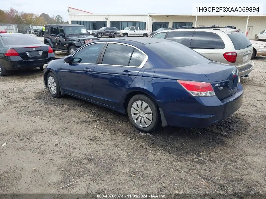 2010 Honda Accord 2.4 Lx VIN: 1HGCP2F3XAA069894 Lot: 40768373