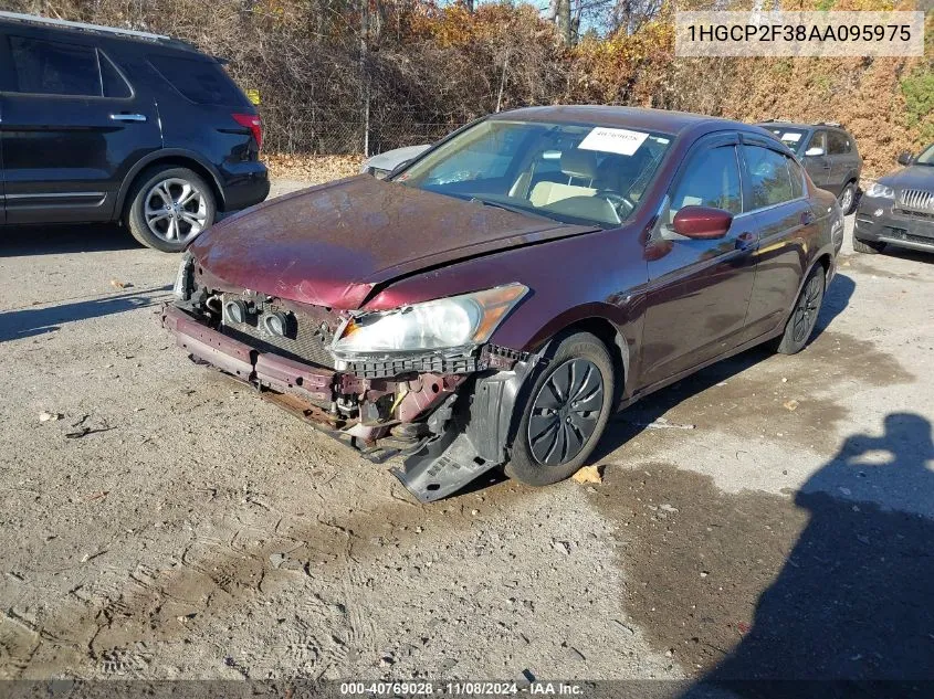 2010 Honda Accord 2.4 Lx VIN: 1HGCP2F38AA095975 Lot: 40769028