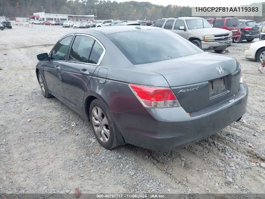 1HGCP2F81AA119383 2010 Honda Accord 2.4 Ex-L