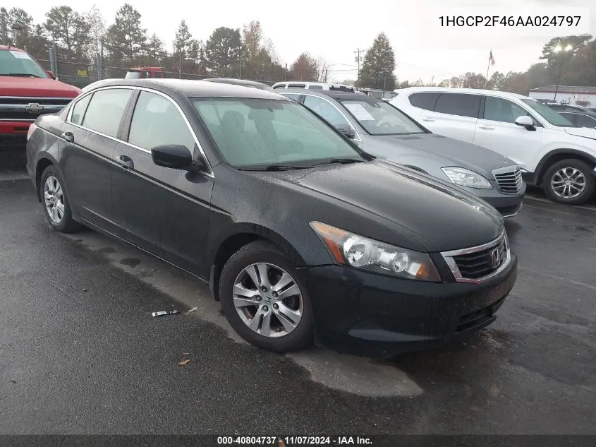 2010 Honda Accord 2.4 Lx-P VIN: 1HGCP2F46AA024797 Lot: 40804737