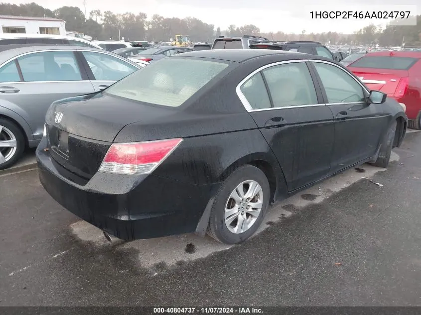 2010 Honda Accord 2.4 Lx-P VIN: 1HGCP2F46AA024797 Lot: 40804737