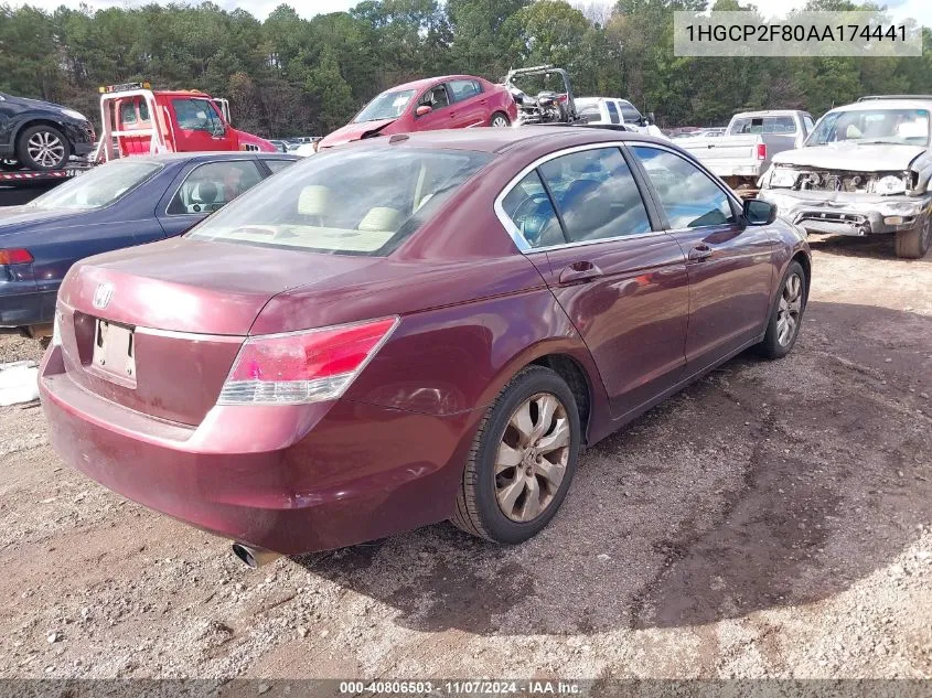 2010 Honda Accord Sdn 2.4 Ex-L/Ex-L VIN: 1HGCP2F80AA174441 Lot: 40806503